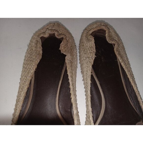Tory Burch Women's Size 7 Reva Flats Python Print Brown Cream Shoes - Picture 10 of 11